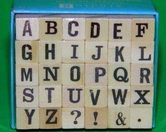 NEW Alphabet Rubber Stamp Set Bold Font 30 Stamps Scrapbooking Upper Case Majuscule Studio G Hampton Art in Box CrabbyCats WS2A