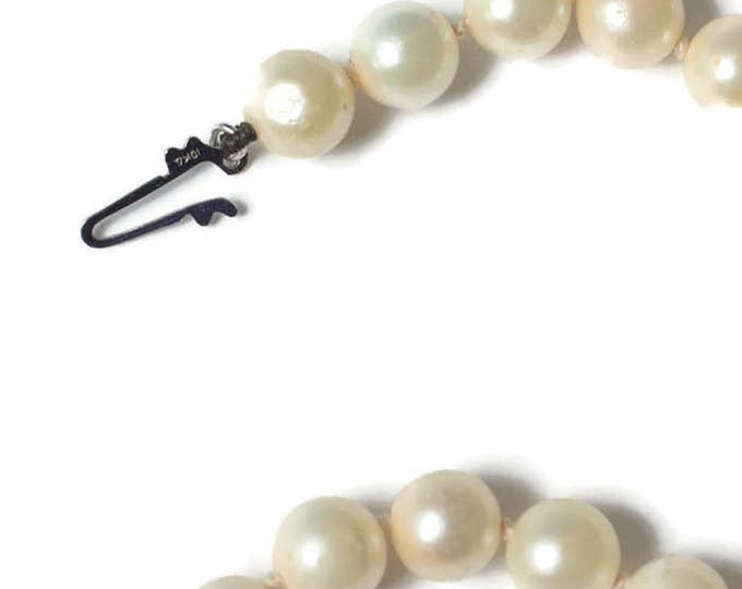 Cultured Pearl Choker Necklace 10K Clasp 16 Inch Bridal Special Occasion Vintage
