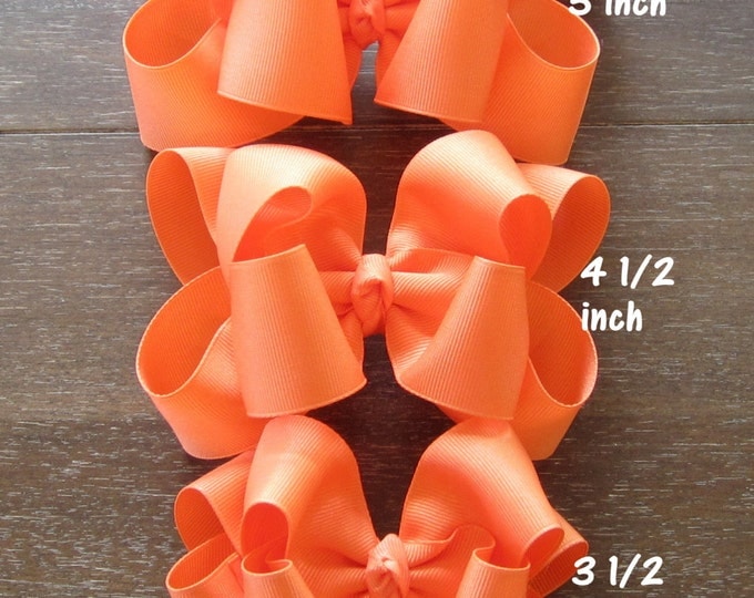 Orange Hairbow, Girls Hair Bows, Boutique Orange Bow, Striped Hair Bows, Orange Striped Bow, Big hairbows, Large Bow, Baby Headband, Big Bow