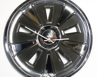 1966 Ford Mustang Hubcap Wall Clock - Retro Pony Car Decor