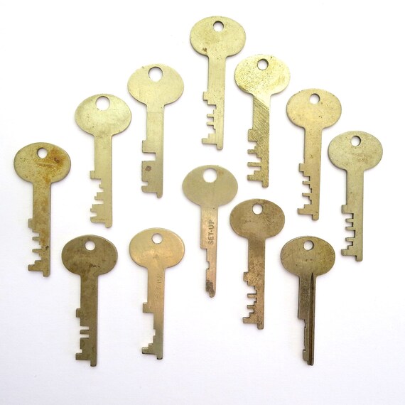 Key collection 12 keys Vintage stamping keys by anythinggoeshere