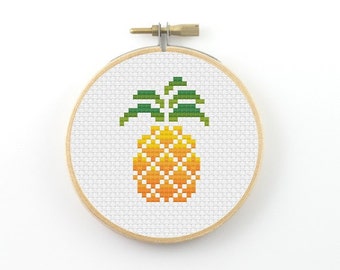 Pineapple Cross Stitch pattern, pineapple pattern, minimalist pattern, fruit patterns, counted cross stitch, pineapple pdf pattern