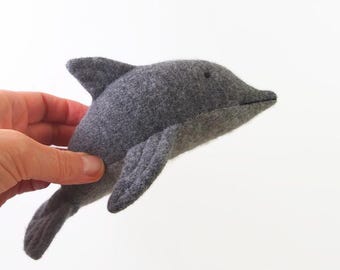 stuffed animal, wool felt toy, waldorf dolphin, waldorf toy, eco friendly toy, all natural toy, toy fish