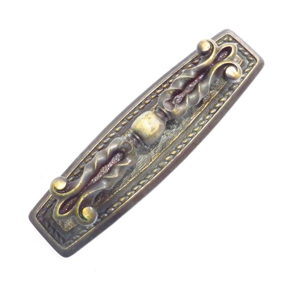 Antiqued Gold Drawer Pull and Backplate Hardware