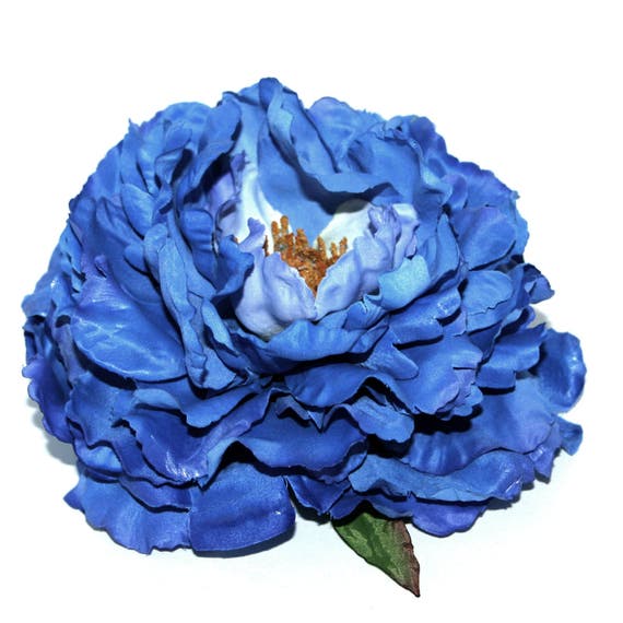 Royal Blue with Violet Boutique Peony Silk Flowers