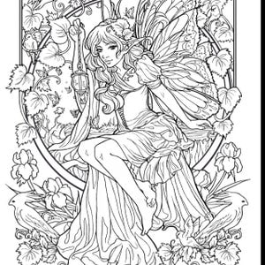 Fantasy Art and Coloring Pages by Adele Lorienne by Meadowhaven