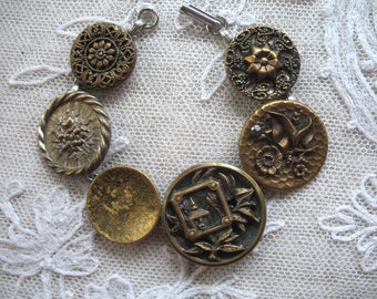 Vintage Antique Button Bracelet