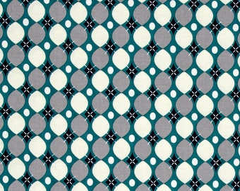 Splat splash Mat, Art Mat or Table Cloth for highchair or table, retro groovin' dots on teal, Waterproof laminated cotton, BPA Free