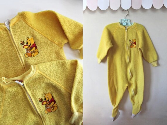 vintage toddler pjs - POOH footed pajamas / 5T