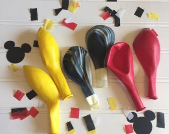 Mickey Mouse Balloons - Mickey Mouse Party - Balloon Set - Premium Balloons - Pearl Ballons - Disney Balloons - Swirl and Pearl Balloons