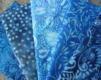 Blue batik fabric | Etsy