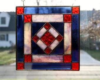 Stained Glass Sun Catcher Amish Patch Quilt Block