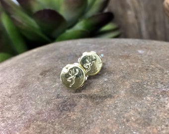 Bullet Stud Earrings / Browning .22 Caliber Brass Bullet Head Stud Earrings BR-22-B-SEAR / Stud Earrings / Bullet Earrings / Bullet Studs