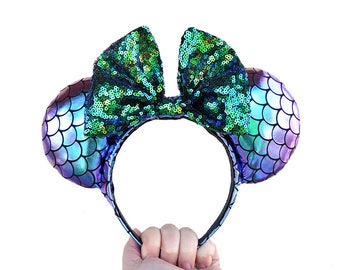 Iridescent Little Mermaid Disney Mickey Mouse Ears Minnie Mouse Ears