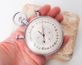 Vintage huge, large, big sport stopwatch. Chronometer Slava. From Soviet Union