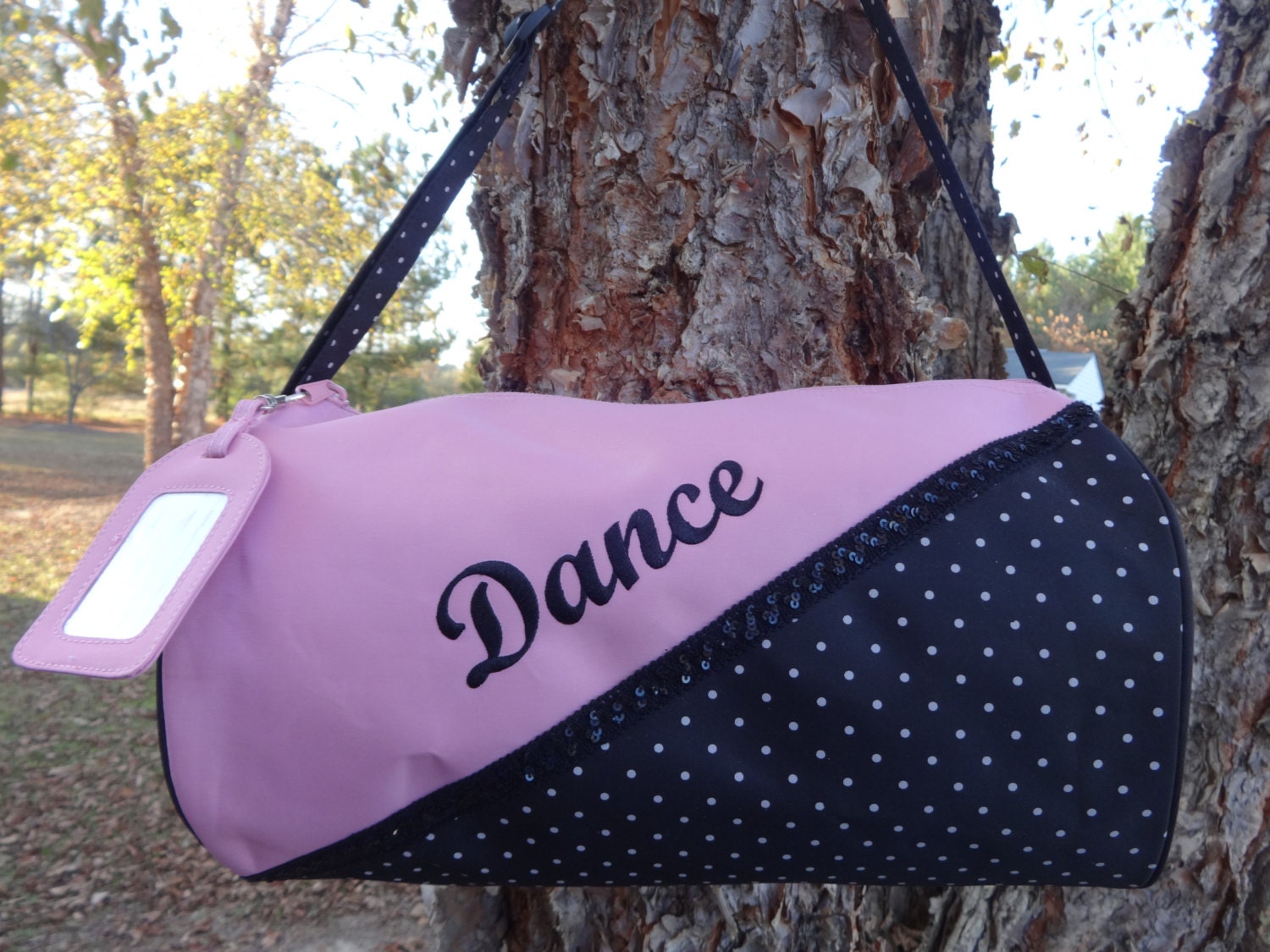 Personalized Girls Dance Bag Ballet BagPINK and BLACK DANCE