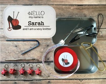 LIMITED EDITION I am a Sexy Knitter: The Knitter's Tool Tin for your Knitting Project Bag
