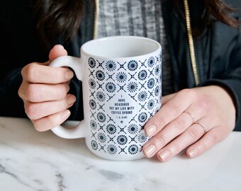 T.S. Eliot Coffee Mug, Ceramic Mug, Literary Gift, Coffee Cup College Student Gift, English Major, But First Coffee, Inspirational Mug
