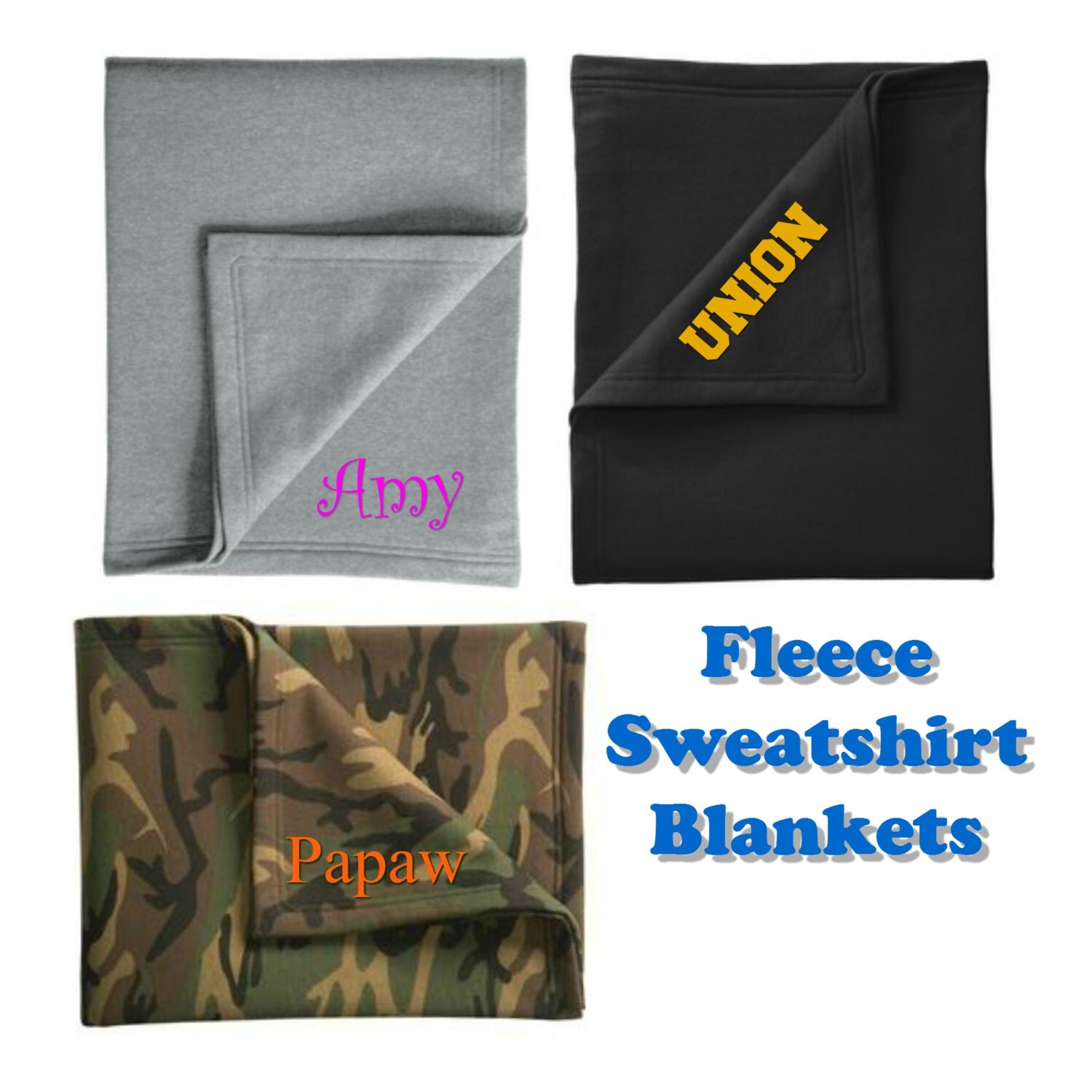 Fleece Sweatshirt Blanket in 3 Colors