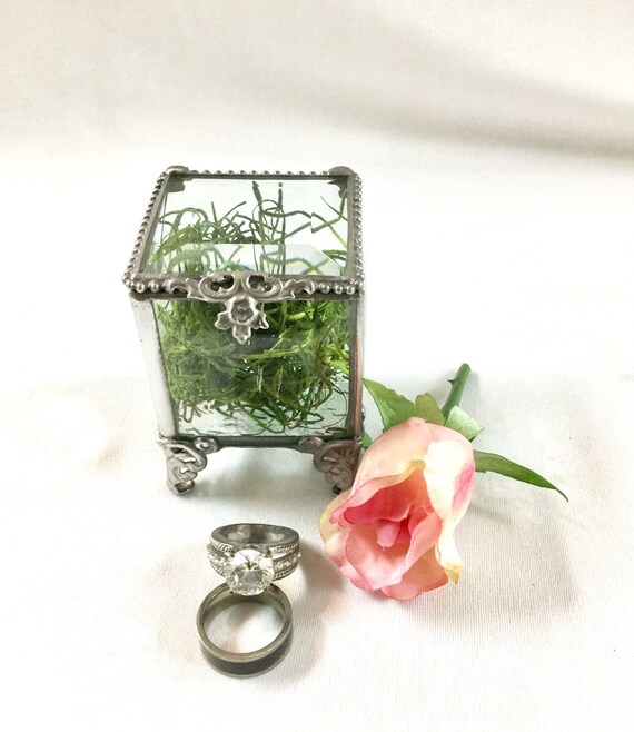 Ring Box Engagement Ring Box Glass Box Ring Holder Box Ring