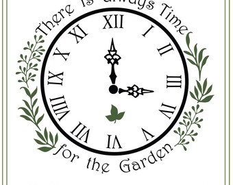 Garden SVG File, Clock svg, Herbs svg, Glass Block Design, SVG file, vinyl cutting, printable, iron on transfer, Garden
