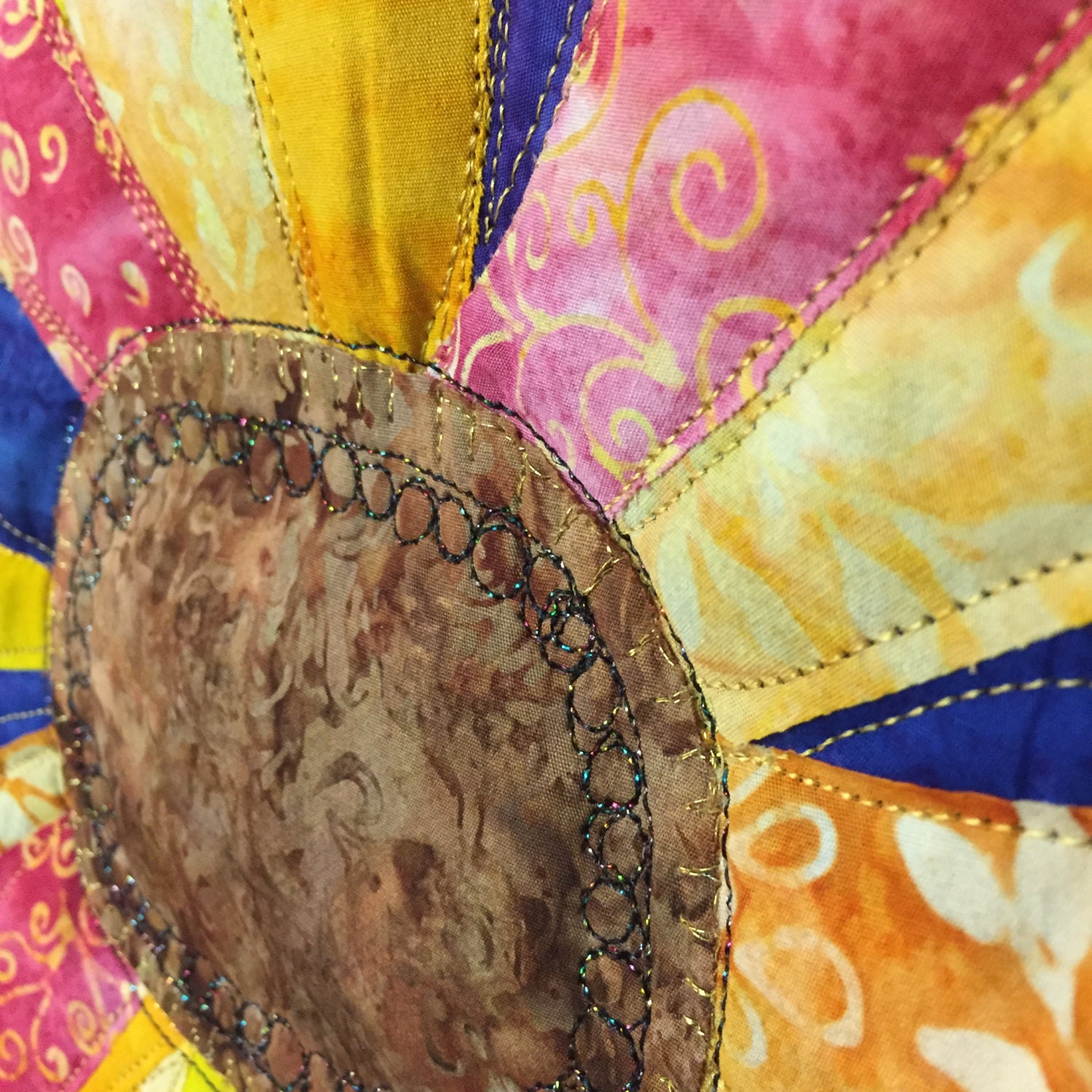 Fiery Flower Wall Art Quilt Pattern