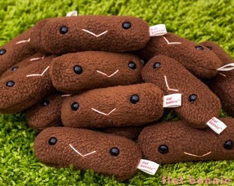 Guinea Pig poop plush, Stuffed animal poo plushie, Kawaii Guinea Pig fleece piggy poo, Cute cavy poop, Handmade boy girl gift, Flat Bonnie