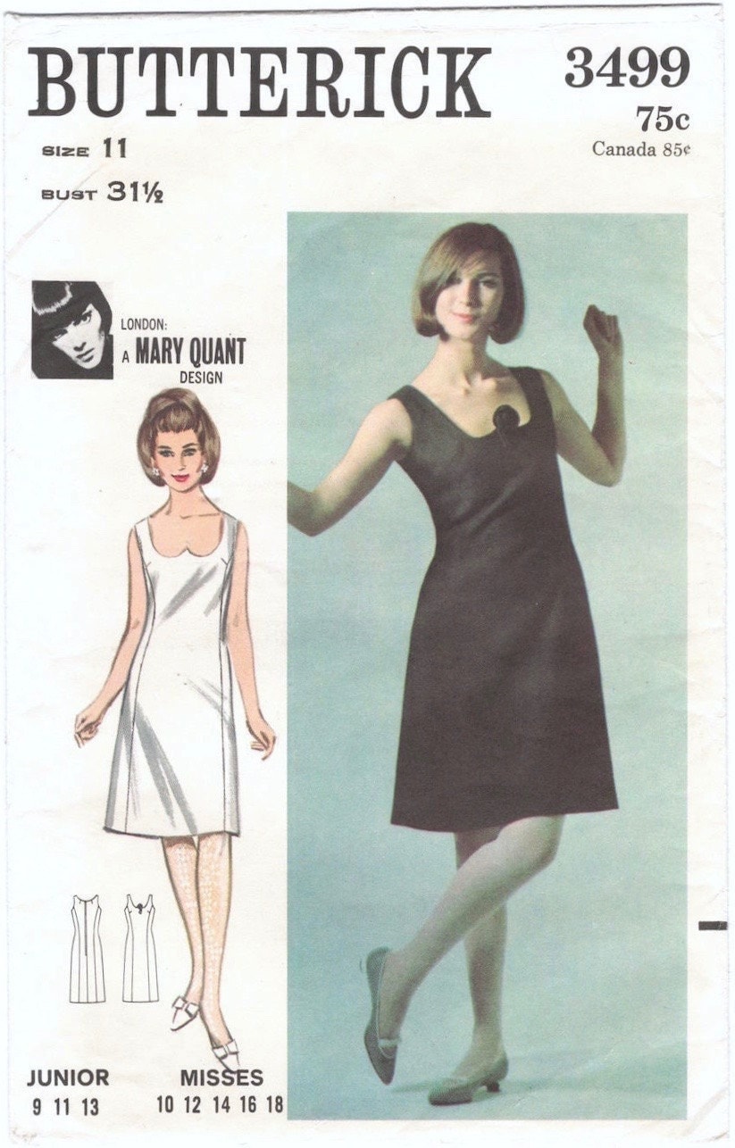 1960s Mary Quant dress pattern Butterick 3499