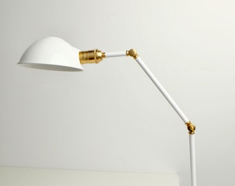 Clamp on articulating desk lamp, work light