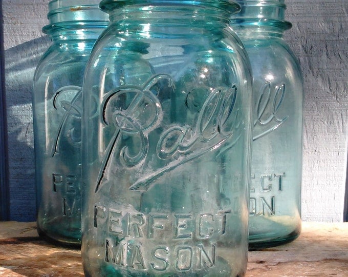 Vintage Ball Jar - Blue Ball Mason Jar - 1933 - 1962