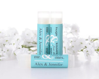 Personalized Lip Balm - 25 Vintage Wedding Favors - 25 Lip Balm-Chapstick Stickers and Lip Balm Tubes - Wedding Lip Balms