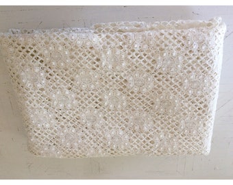 Basketweave Cluny Lace Cotswold Leavers Crochet knobby Lace, New old stock