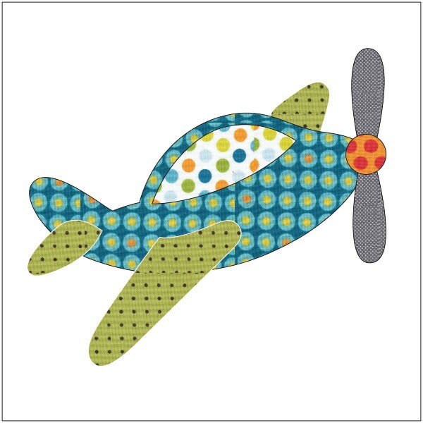 Urban Elementz Fusible Applique Plane Retro by GabbysQuiltsNSupply
