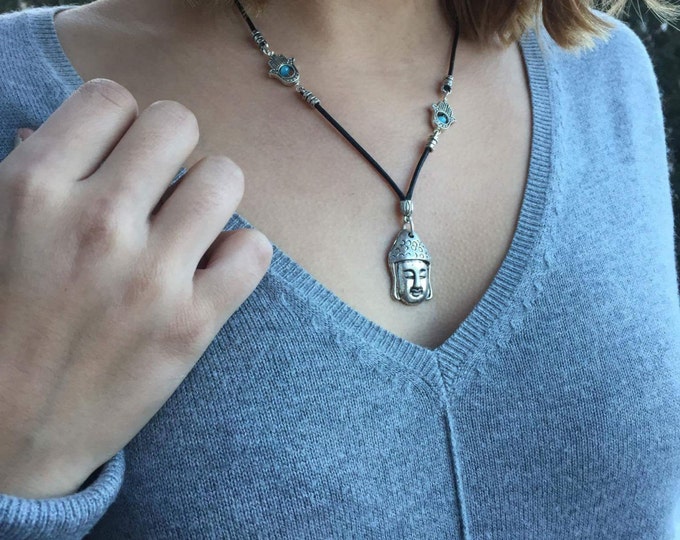 Zen necklace,zen jewelry,buddha necklace,inspirational jewelry,faith necklace,necklace,buddha jewelry,hand of fatima necklace,fatima jewelry