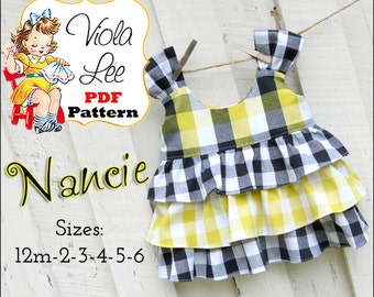 Toddler Sewing Pattern pdf. Girls Top Pattern, Girl's Sewing Pattern. Ruffle Top. Cute with Girl's Ruffle Pants. pdf Sewing Patterns. Nancie