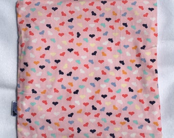 Hearts on Hearts on Hearts PUL Lined Wet Bag with Zipper Close