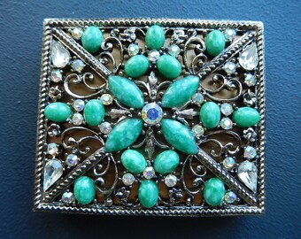 Vintage Compact - Bejeweled Compact - Powder Compact - Rouge Compact - Ladies Vintage Compact - Hollywood Regency