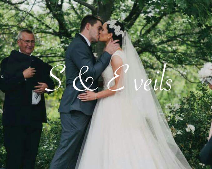 2-Tier CATHEDRAL DROP Veil // bridal veil, long veil, blusher veil, champagne, ivory, diamond white, blush color, champagne color