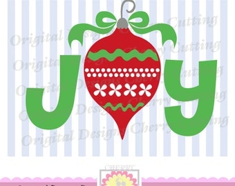 Christmas JOY with Ornament, Christmas Ornament SVG, Christmas Silhouette Cut Files, Cricut Cut Files CHSVG07-Personal and Commercial Use