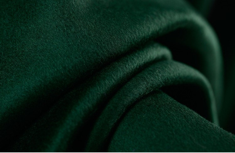 Quality Cashmere Wool Fabric Dark Green Double Faced 830g 59