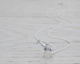 Silver Giraffe Necklace - Sterling Silver