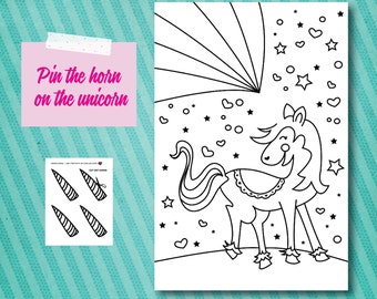 Pin the horn on the Unicorn Printable