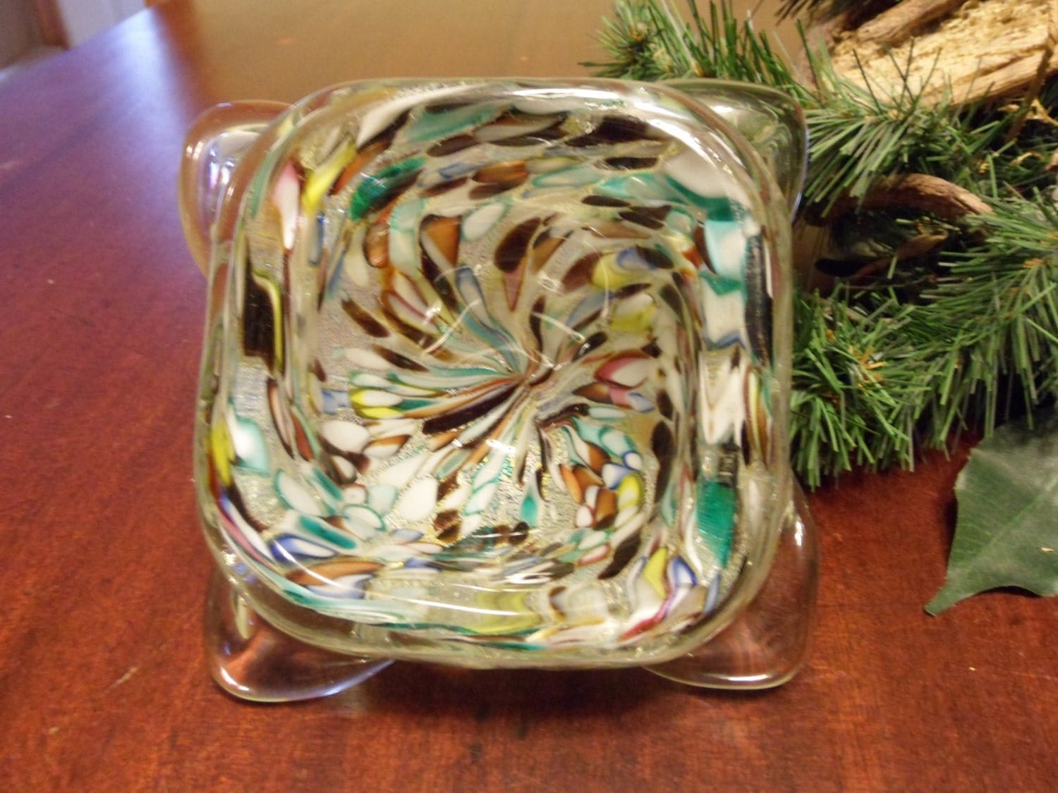 Authentic Murano Glass Bowl Zanfirico Millefiori Tutti Frutti