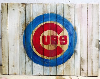 Chicago Cubs Wood Sign