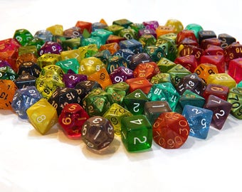 Assorted Dice Set: 18 total, 3 of each, with dice bag