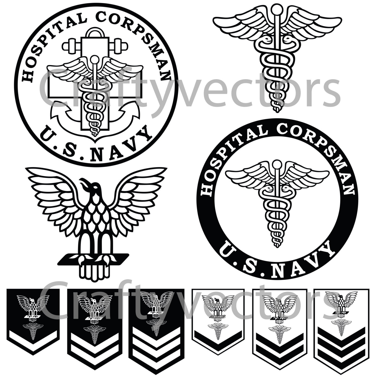 US Navy Medic Corpsman Vector File SVG