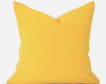 Yellow Pillow Covers ANY SIZE Pillow Cover Yellow Pillow Premier Prints Canvas Solid Corn Yellow