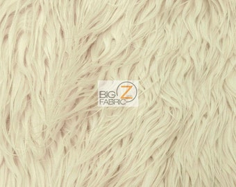 Solid Mongolian Faux Fur Fabric - BEIGE - Sold By The Yard 60" Width Costumes Accessories Clothing