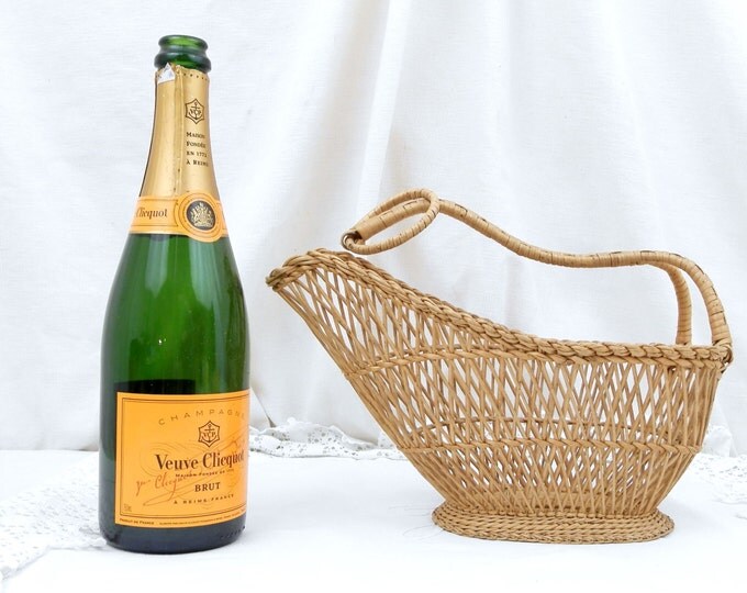 Vintage French Woven Cane Wood Wine Bottle Basket, Bottle Holder, French Country Decor, Dinning, Dinner, Mediterranean, Retro , Midcentury Vintage French Woven Cane Wood Wine Bottle Basket, Bottle Holder, French Country Decor, Dinning, Dinner, Mediterranean, Retro , Midcentury
