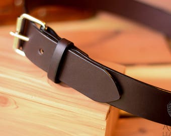 Classic Men's Leather Belt Made To Order DarkBrown Sturdy English Bridle Wickett & Craig Handmade Luxurious Gift For Men Husband Father Son